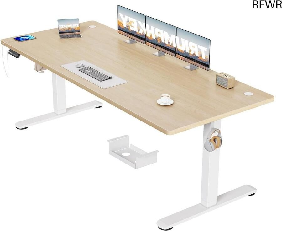 RFWR In Hoogte Verstelbaar Elektrisch Bureau 200 x 80 cm met USB Oplaadpoort en 3 Geheugencontrollers