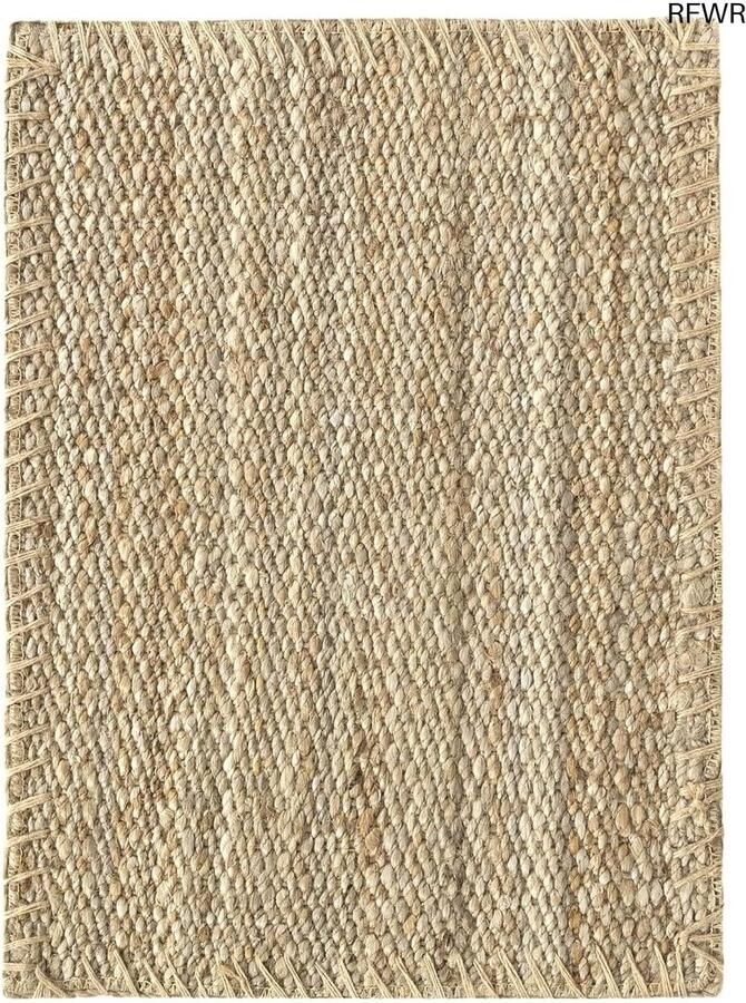 RFWR Jute Vloerkleed 100% Natuurlijk Handgeweven Tapijt voor Woonkamer Eetkamer en Slaapkamer 70x50 cm