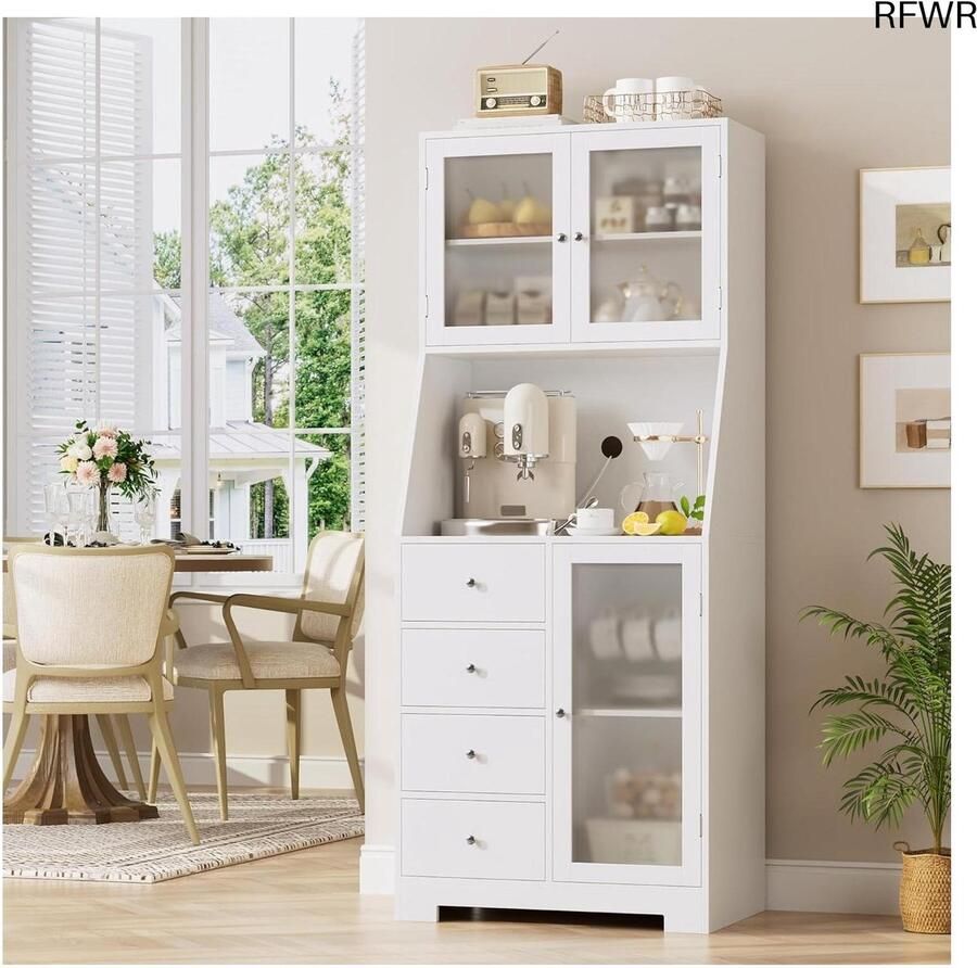 RFWR Keukenkast met Werkblad en Laden Ruimtebesparende Buffetkast voor Moderne Huizen