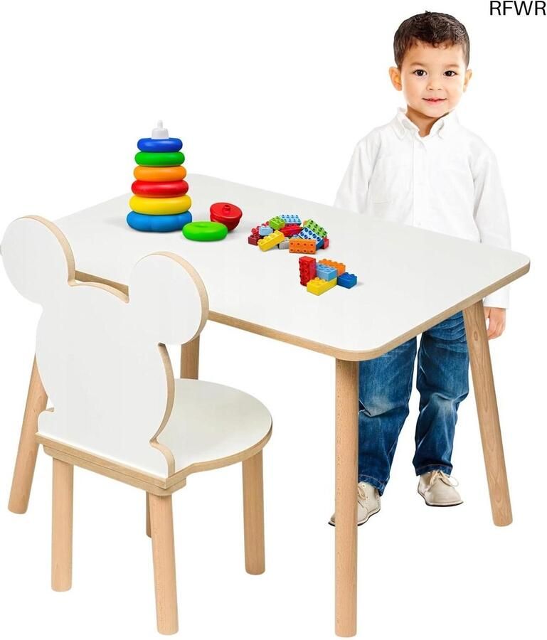RFWR Kindertafel en Stoelset voor Kinderen Creatieve Speel- en Leeromgeving