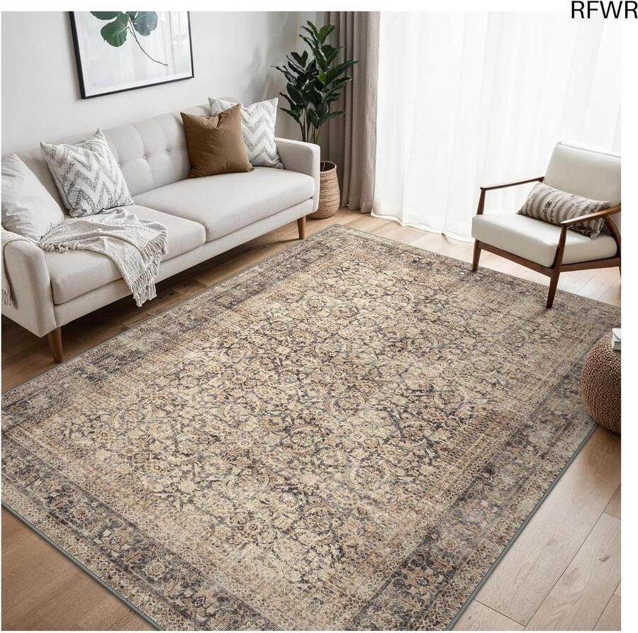 RFWR Korte Stapel Tapijt 160x230cm Vintage Woonaccessoire voor Binnen Antislip en Wasbaar