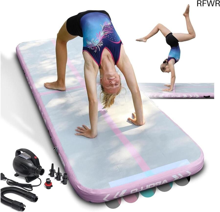 RFWR Luchtvolgmat voor Gymnastiek en Sport Opblaasbare Turnmat in 3m en 4m