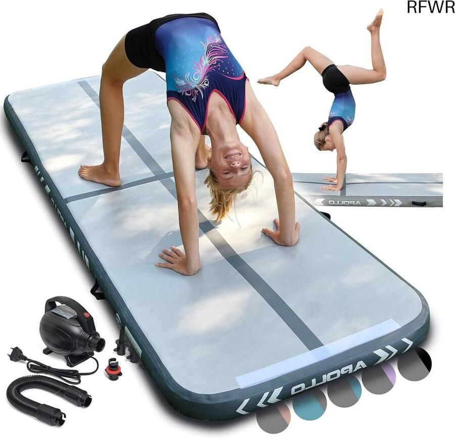 RFWR Luchtvolgmat voor Volwassenen en Kinderen Opblaasbare Gymnastiek- en Turnmat 3m en 4m