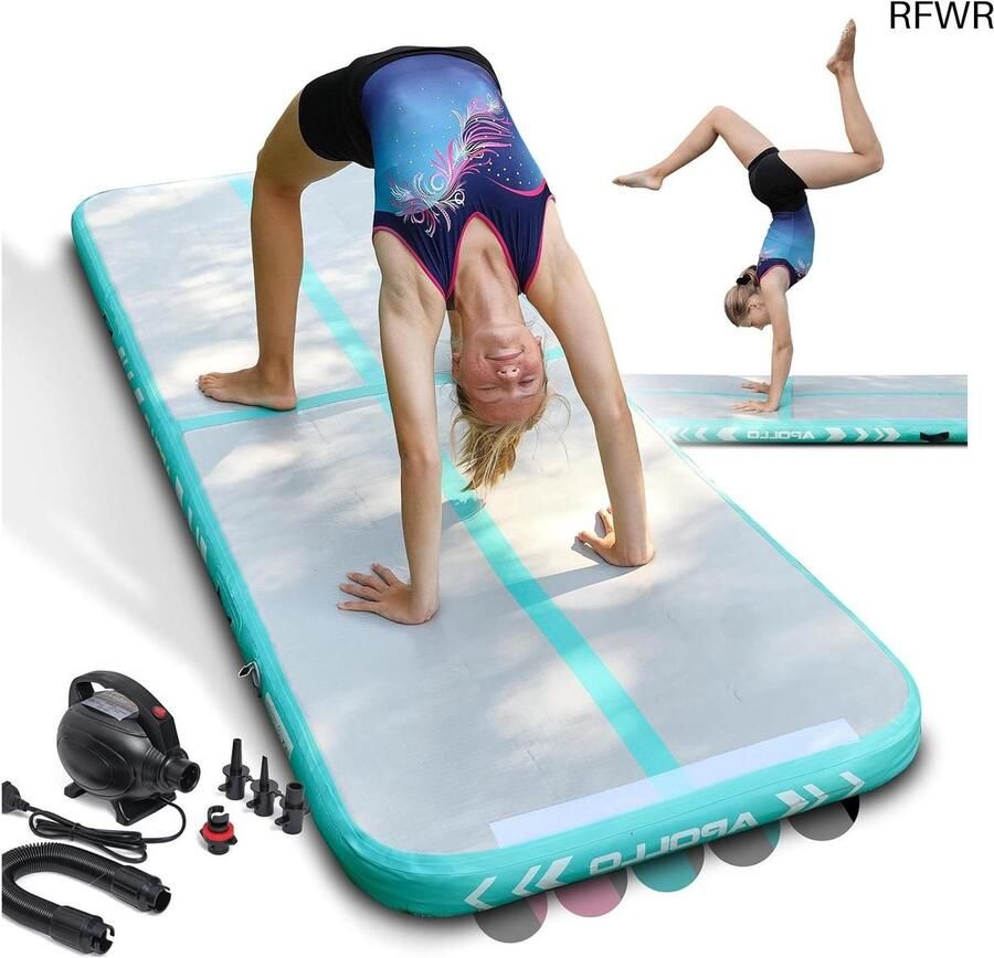 RFWR Opblaasbare Luchtmat voor Gymnastiek en Turnen Ideaal voor Thuisgebruik