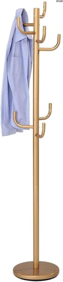 RFWR Metalen Kapstok met 8 Haken en Ronde Voet Tijdloze Hal Accessoire