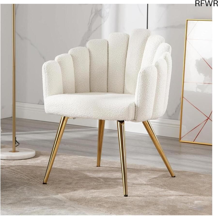 RFWR Moderne fauteuil voor woonkamer en slaapkamer zachte loungestoel met metalen poten