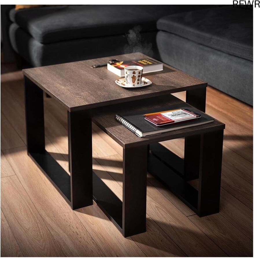 RFWR Moderne salontafel set van 2 in verschillende maten voor woonkamer