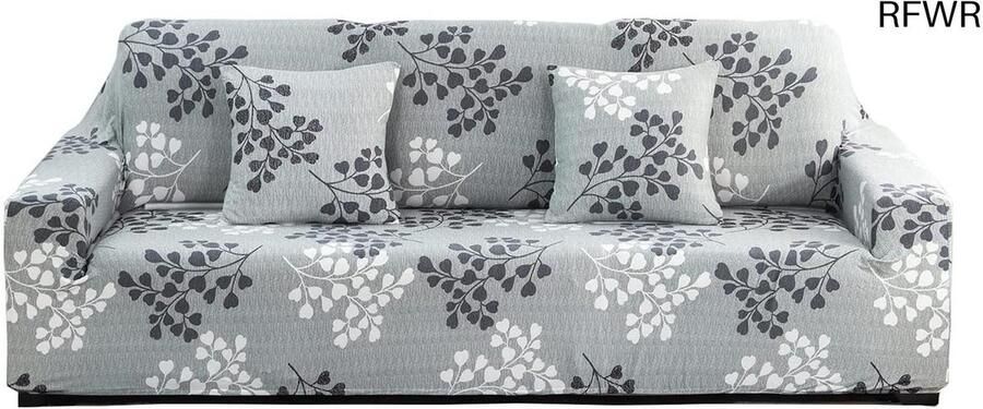 RFWR Moderne Stretch Bankhoezen voor 1 2 3 4 Zits Elegante Meubelbeschermer in Zwart-Witte Bladeren