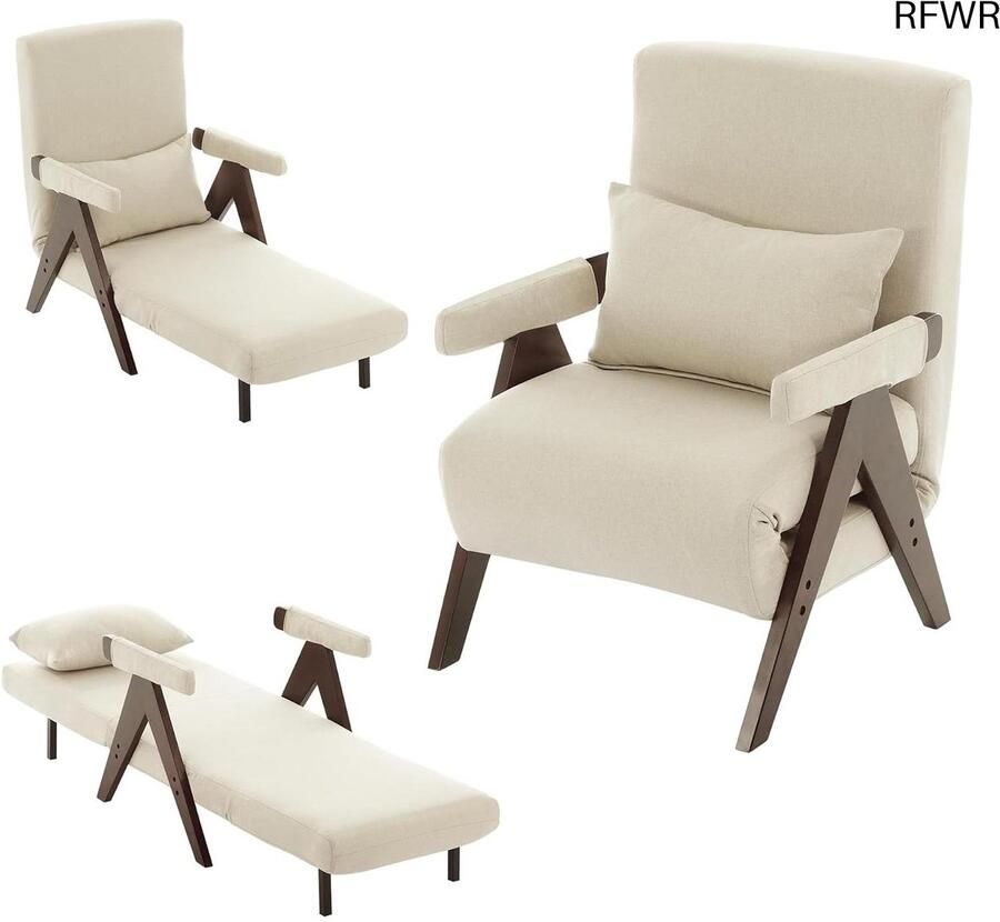 RFWR Multifunctionele 3-in-1 slaapstoel met verstelbare rugleuning en inklapbaar design voor woonkamer en kantoor