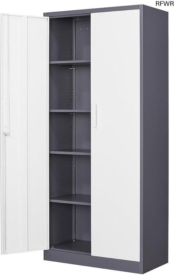 RFWR Multifunctionele Stalen Opbergkast met Slot voor Huis Kantoor en Garage 1700 x 780 x 390 mm