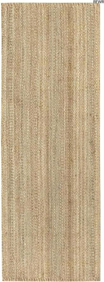 RFWR Natuurlijk jute tapijt biologisch afbreekbaar en handgemaakt vloerkleed voor woonkamer slaapkamer en gang (200 x 80 cm)