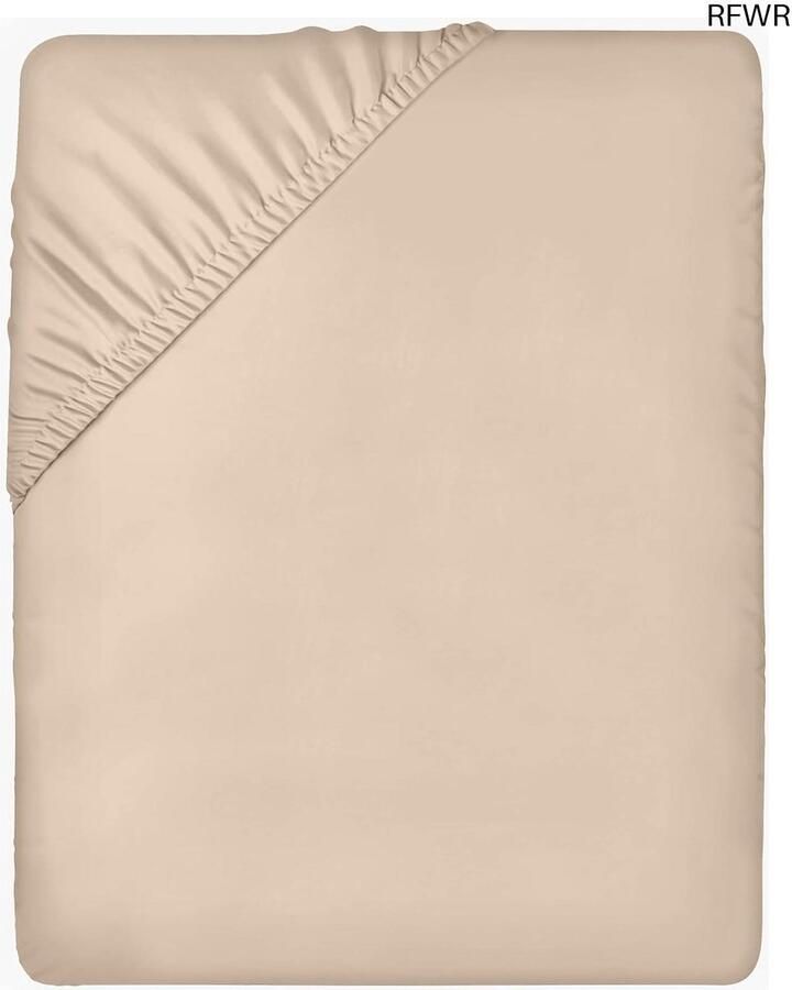 RFWR Onderlaken 90 x 200 cm voor Dikke Matrassen van Geborstelde Microvezel in Beige