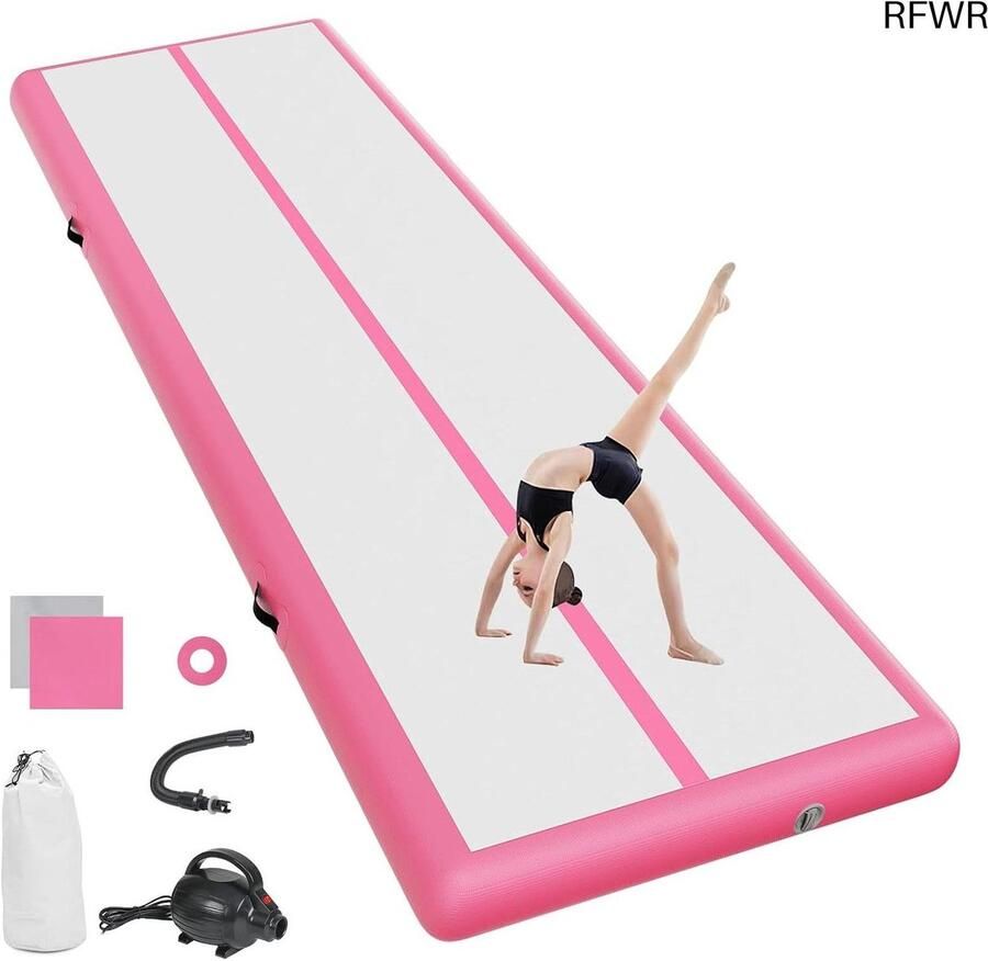 RFWR Opblaasbare Gymnastiek- en Trainingsmat 3 m 10 cm Hoog Duurzaam en Veelzijdig