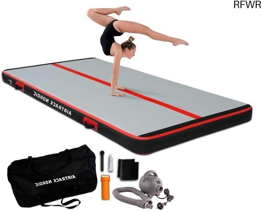 RFWR Opblaasbare Gymnastiekmat 1 5m Breed Duurzame Luchtmat met Elektrische Pomp voor Turnen en Cheerleading
