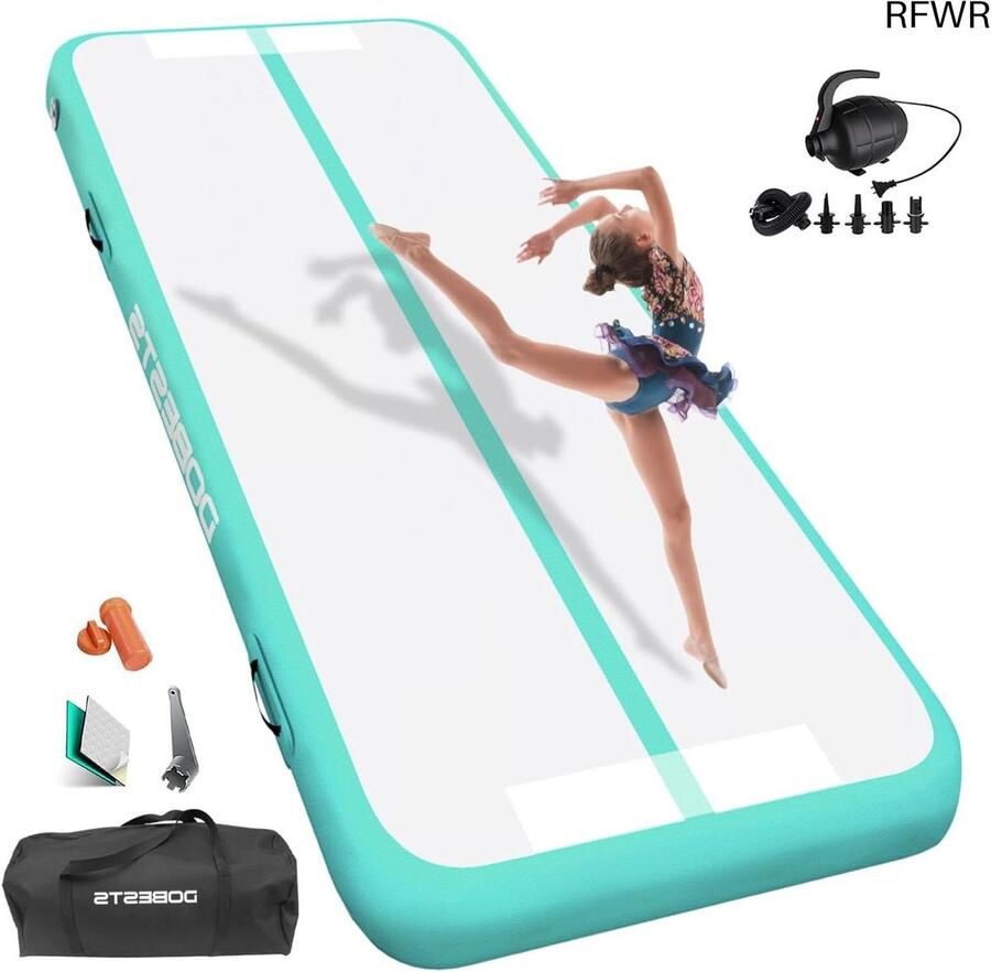 RFWR Opblaasbare Gymnastiek Mat voor Training 10-20 cm Hoog Ideaal voor Yoga Gymnastiek en Fitness