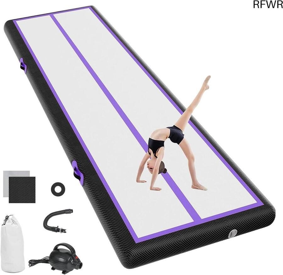 RFWR Opblaasbare Gymnastiekmat 10 cm Hoog Ideaal voor Yoga Training en Buitenactiviteiten