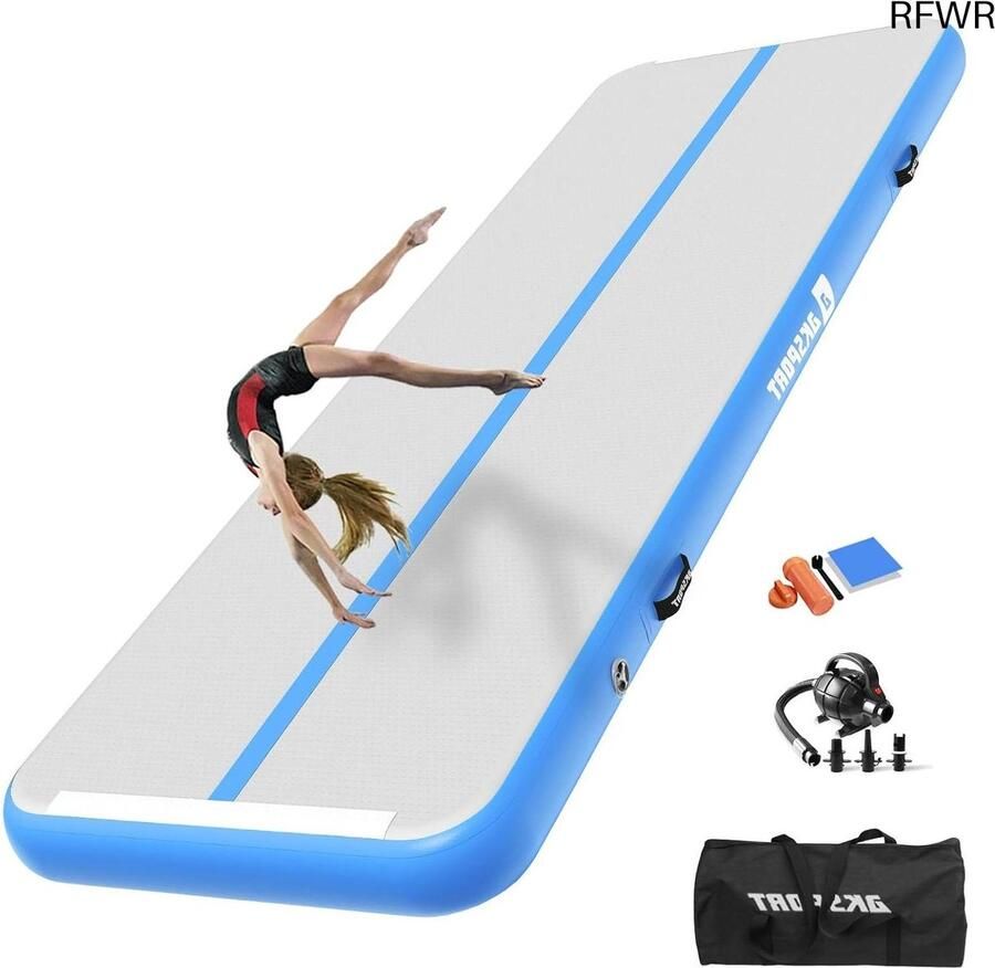 RFWR Opblaasbare gymnastiekmat 3 4 5 6 m Hoogtes 10 20 cm Voor thuis en training