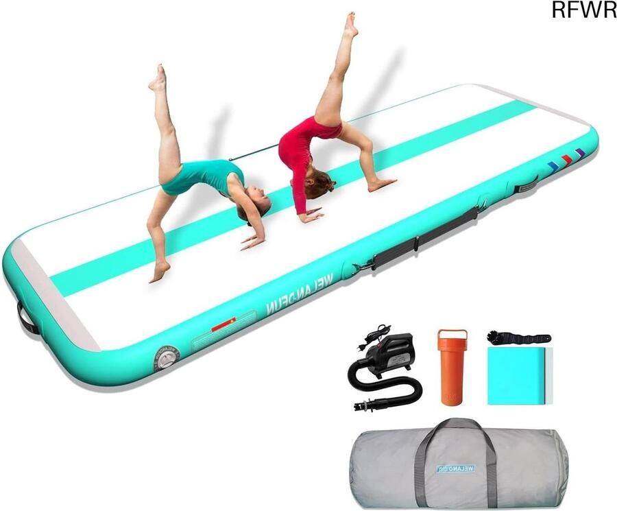 RFWR Opblaasbare gymnastiekmat 3 4 5 6 m trainingsmat voor yoga taekwondo en meer