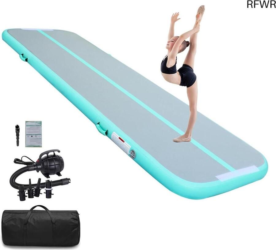 RFWR Opblaasbare gymnastiekmat 3 4 5 6 m voor thuis en outdoor antislip trainingsmat