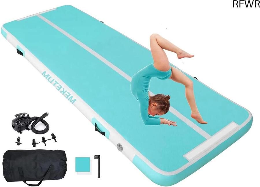 RFWR Opblaasbare Gymnastiekmat 2 3 4 5m 10 20cm Dikte Voor Training Tuimelen Yoga & Fitness