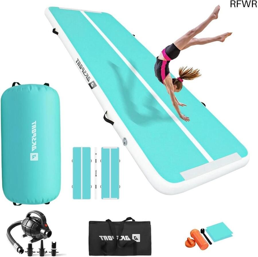 RFWR Opblaasbare gymnastiekmat met Air Roll Tumbling mat voor yoga en cheerleading