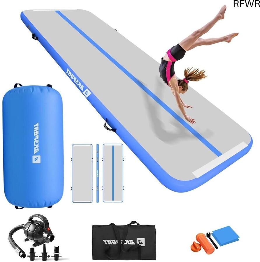 RFWR Opblaasbare Gymnastiekmat met Air Roll Turnmat en Tumbling-Mat voor Thuis Yoga en Cheerleading