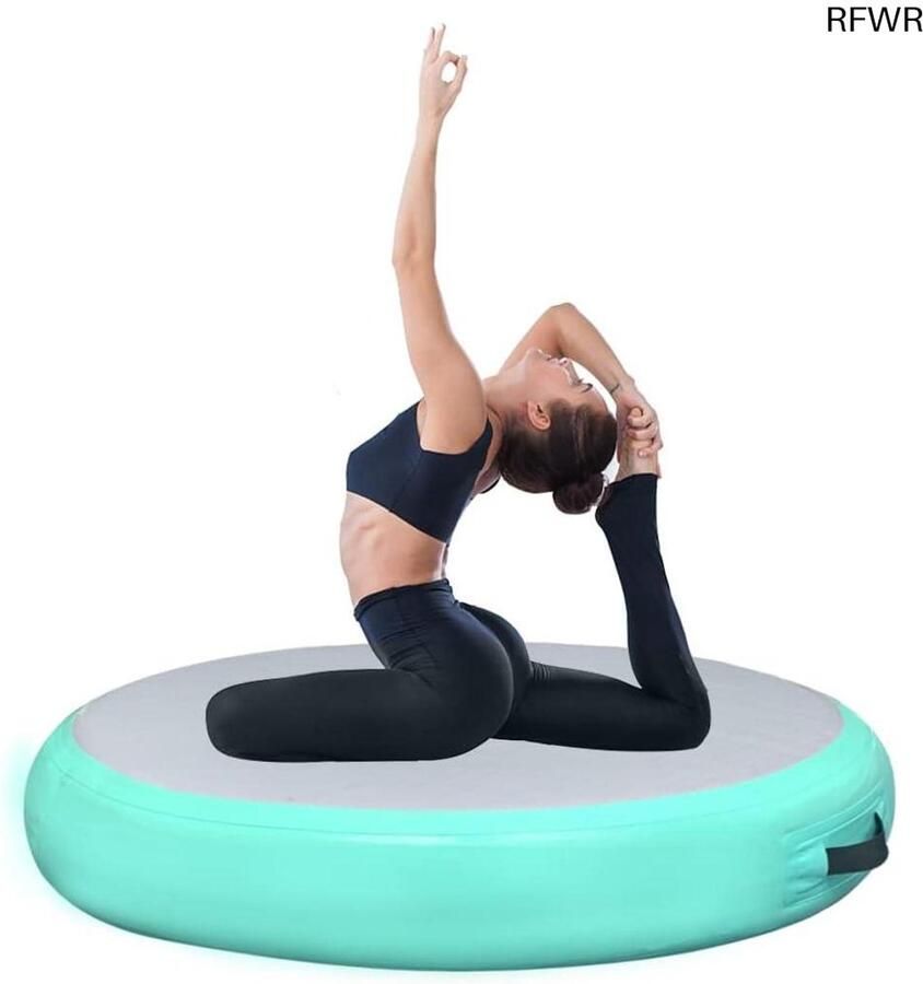 RFWR Opblaasbare Gymnastiekmat Trainingsmat voor Yoga Fitness en Turnen Hoogte 20 cm