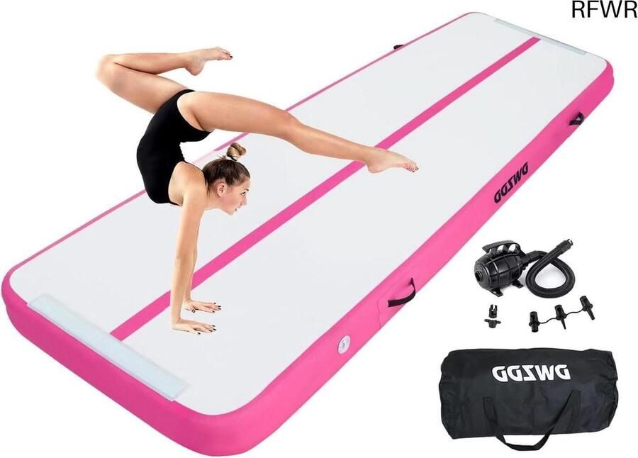 RFWR Opblaasbare Gymnastiekmat voor Kinderen 3m 4m 5m 6m Perfect voor Thuis Fitness en Wateractiviteiten