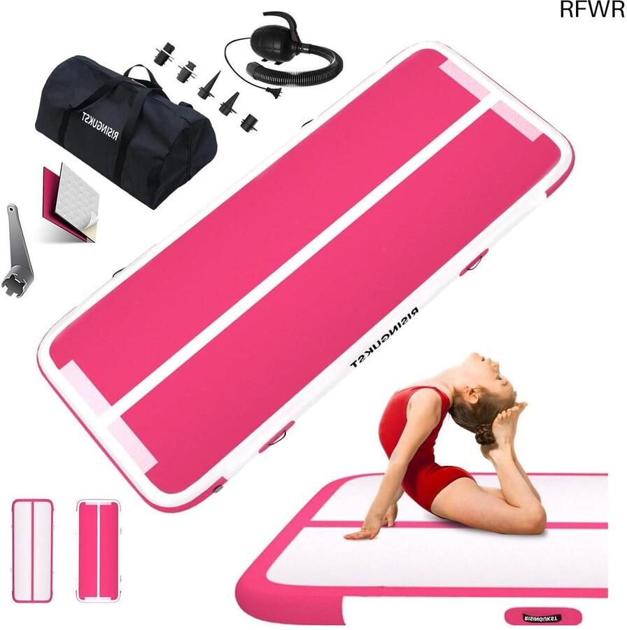 RFWR Opblaasbare Gymnastiekmat voor Thuis 3 4 5 6 m Hoogwaardig & Draagbaar
