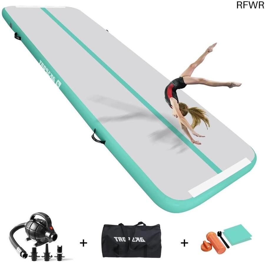 RFWR Opblaasbare gymnastiekmat voor thuis en gymzaal verschillende maten en diktes