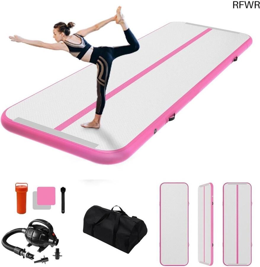 RFWR Opblaasbare Gymnastiek Luchtmat voor Thuisgebruik en Training Geschikt voor Yoga Cheerleading en Water