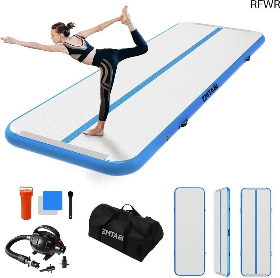 RFWR Opblaasbare Gymnastiekmat voor Thuisgebruik Ideaal voor Training Yoga en Cheerleading