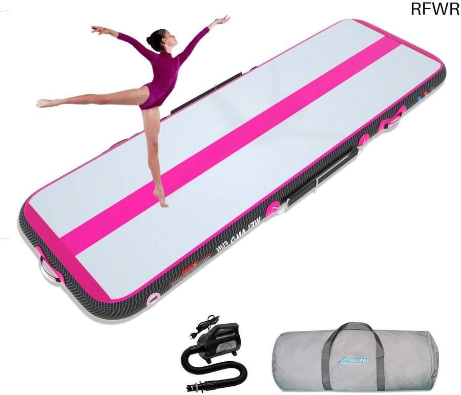RFWR Opblaasbare gymnastiekmat voor training 3 4 5 6 m duurzaam en multifunctioneel