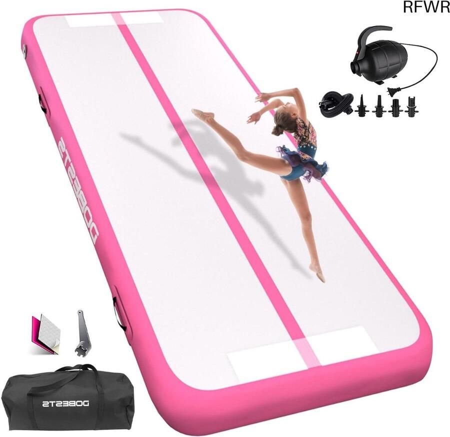 RFWR Opblaasbare Gymnastiekmat voor Training en Fitness Ideaal voor Binnen en Buiten