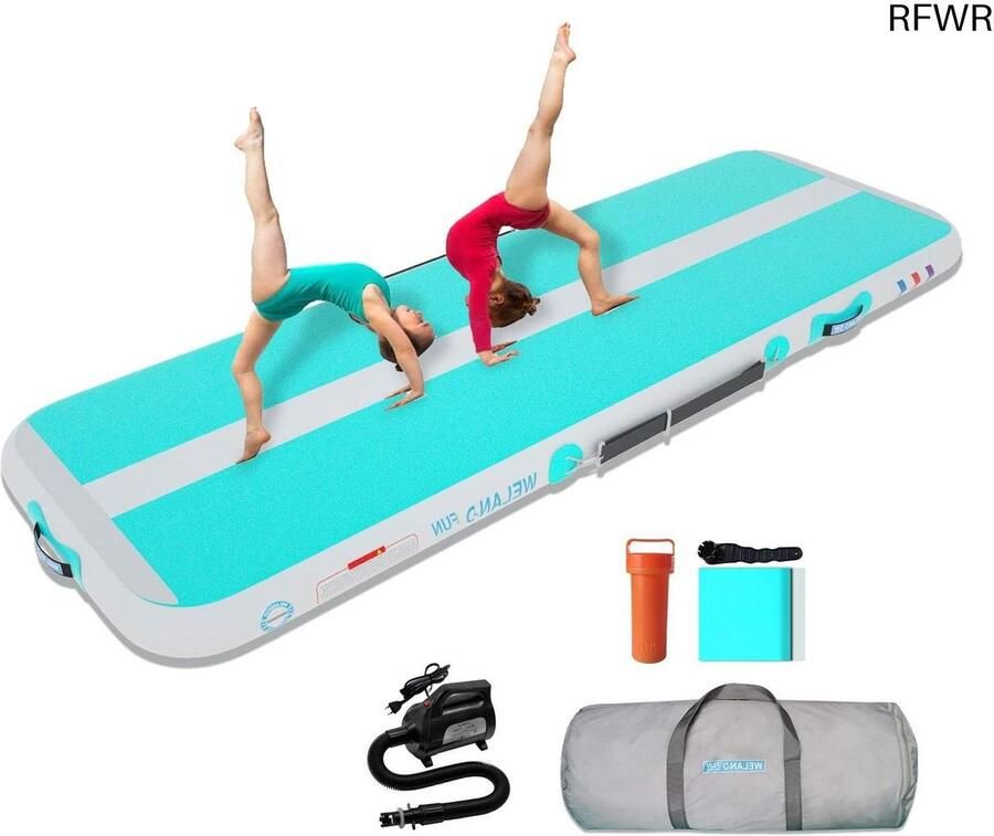 RFWR Opblaasbare Gymnastiekmat voor Turnen en Yoga 3 4 5 6 m Trainingsmat
