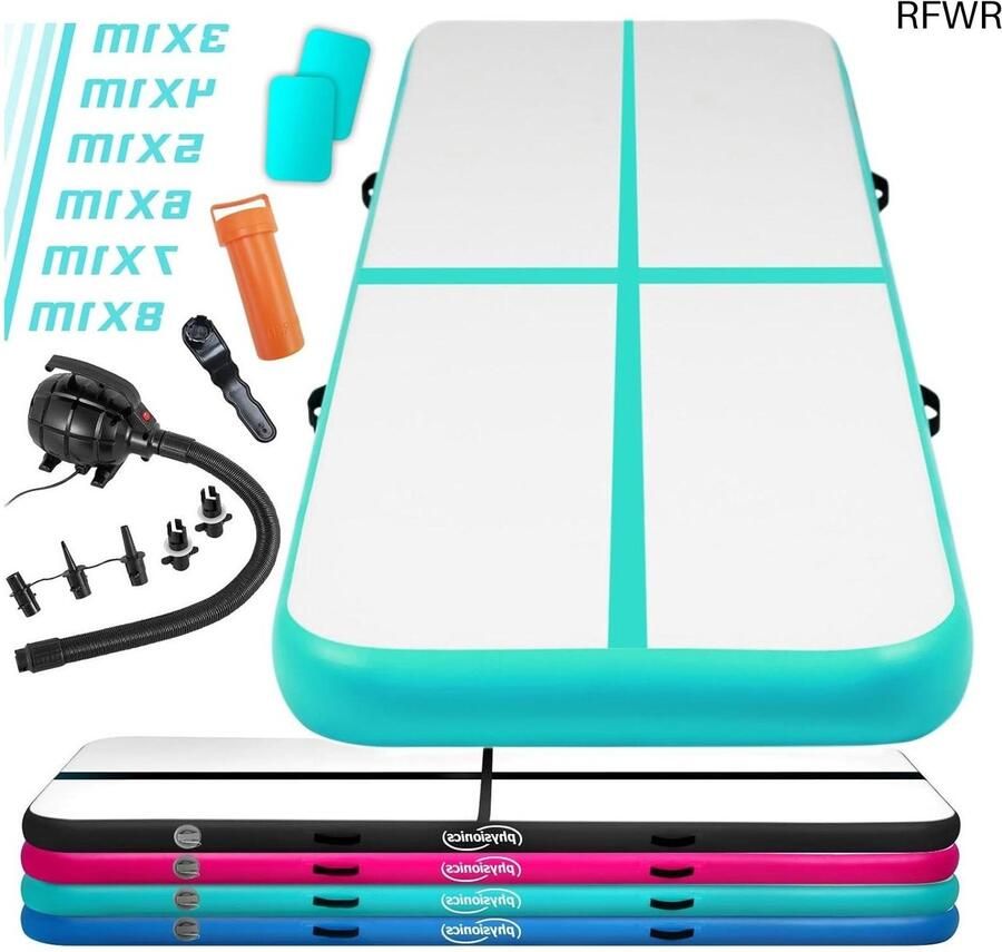 RFWR Opblaasbare Trainingsmat met Elektrische Pomp 3 tot 8 Meter Geschikt voor Gymnastiek Trampolines en meer