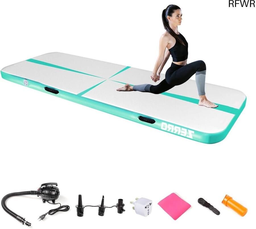 RFWR Opblaasbare Tumbling Airtrack Rolmat met Elektrische Pomp Ideaal voor Gymnastiek en Yoga