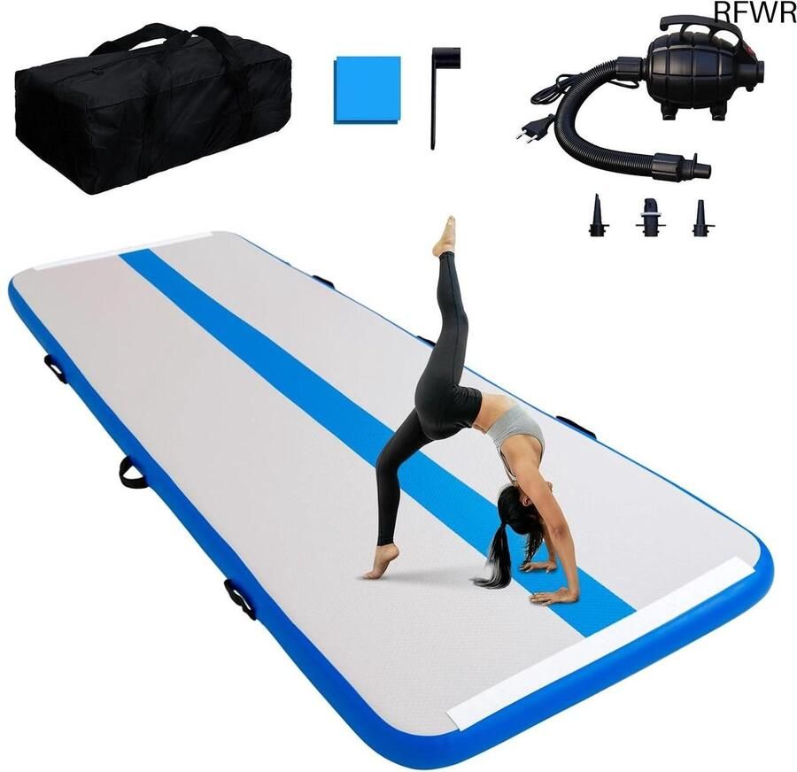 RFWR Opblaasbare Tumbling Mat 2M 3M 4M Hoge Gymnastiek Mat voor Thuis Gym Cheerleading en Yoga