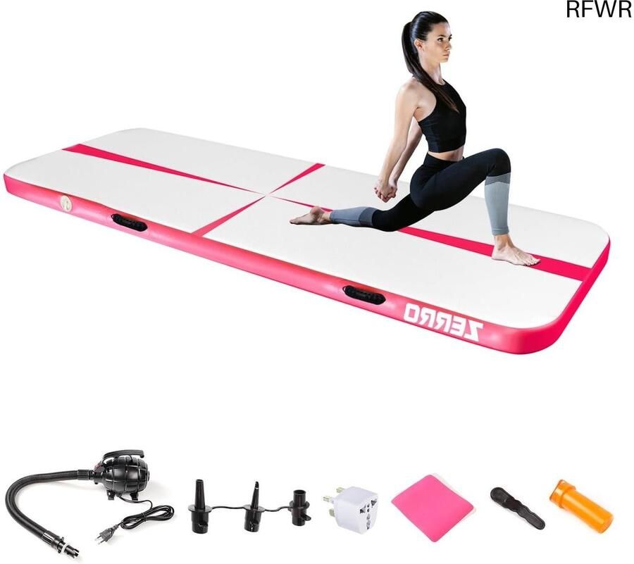 RFWR Opblaasbare Tumblingmat 1-5 meter Trainingsmat met Elektrische Pomp voor Gymnastiek en Yoga