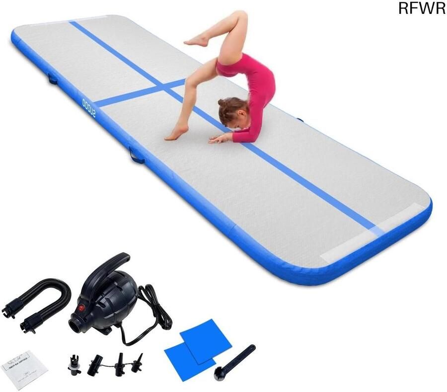 RFWR Opblaasbare Turnmat 10 cm Hoog Antislip Gymnastiekmat voor Thuis en Outdoor Ideaal voor Fitness en Yoga