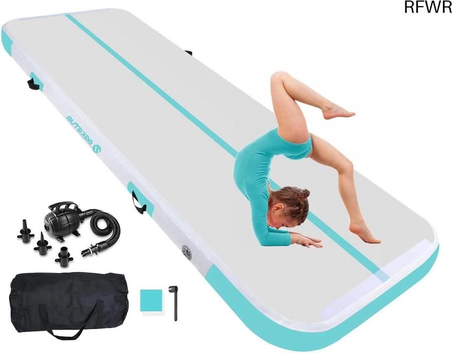 RFWR Opblaasbare Turnmat voor Tumbling en Fitness Antislip Sportmat voor Thuis en Outdoor Verkrijgbaar in Meerdere Maten
