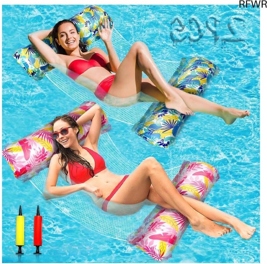 RFWR Opblaasbare Waterhangmat 4-in-1 voor Zwemmen en Strand Perfect Waterspeelgoed voor Volwassenen en Kinderen