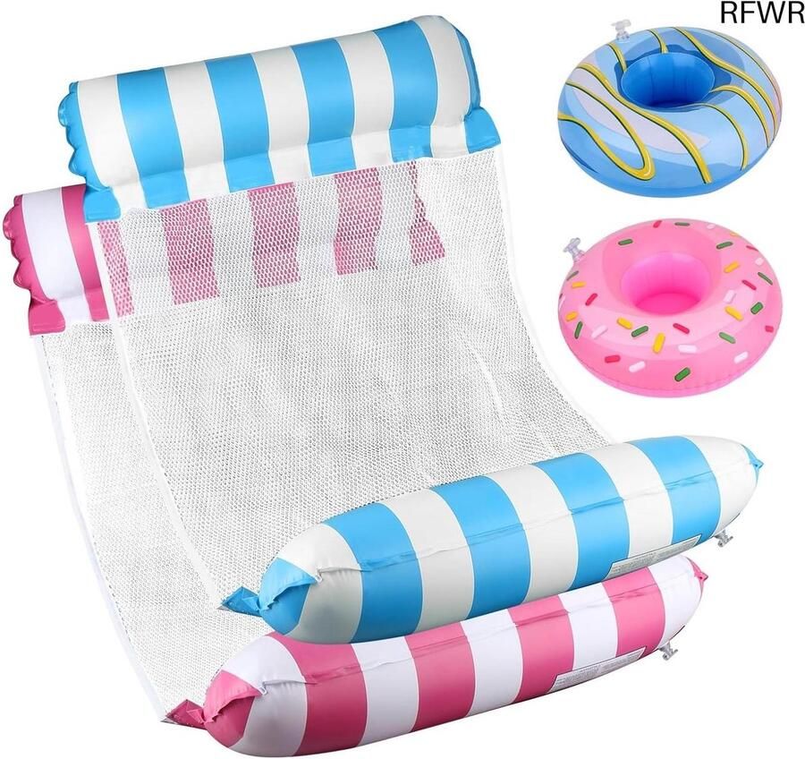 RFWR Opblaasbare Waterhangmat Set Lichtgewicht Drijvende Vlotten voor Zwembad en Strand