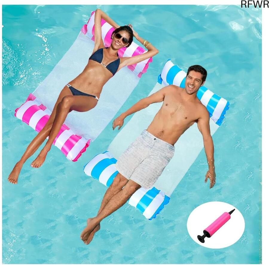 RFWR Opblaasbare Waterhangmat voor Volwassenen Opvouwbaar en Gemakkelijk mee te Nemen Perfect voor Zwembad Strand en Vakanties