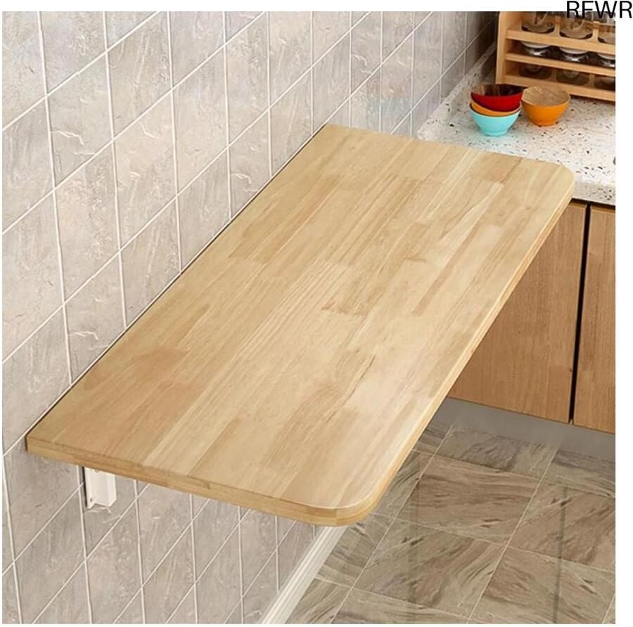RFWR Opklapbare Wandtafel Multifunctionele Houten Eettafel voor Ruimtebesparing