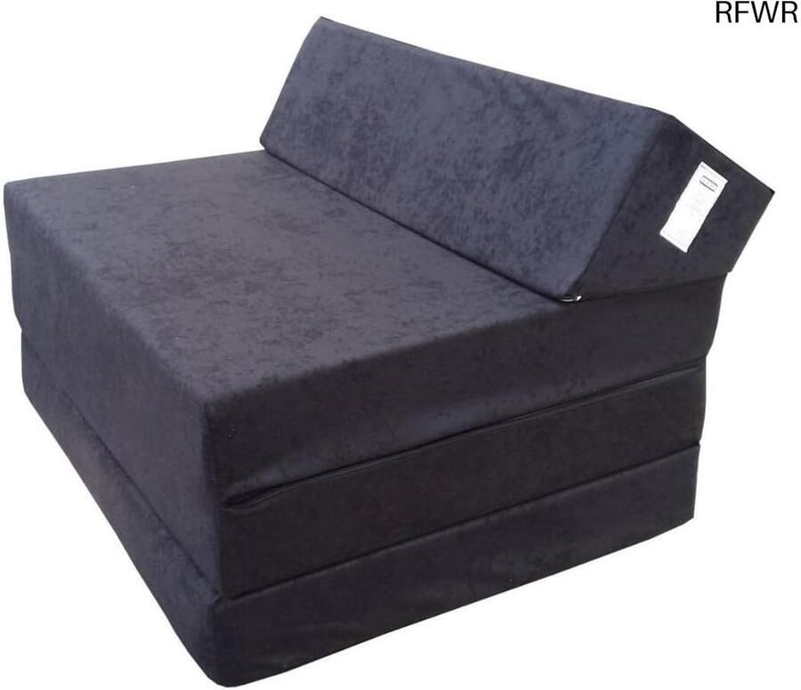 RFWR Opvouwbare logeermatras met hoofdeinde 200 x 70 x 10 cm Zwart