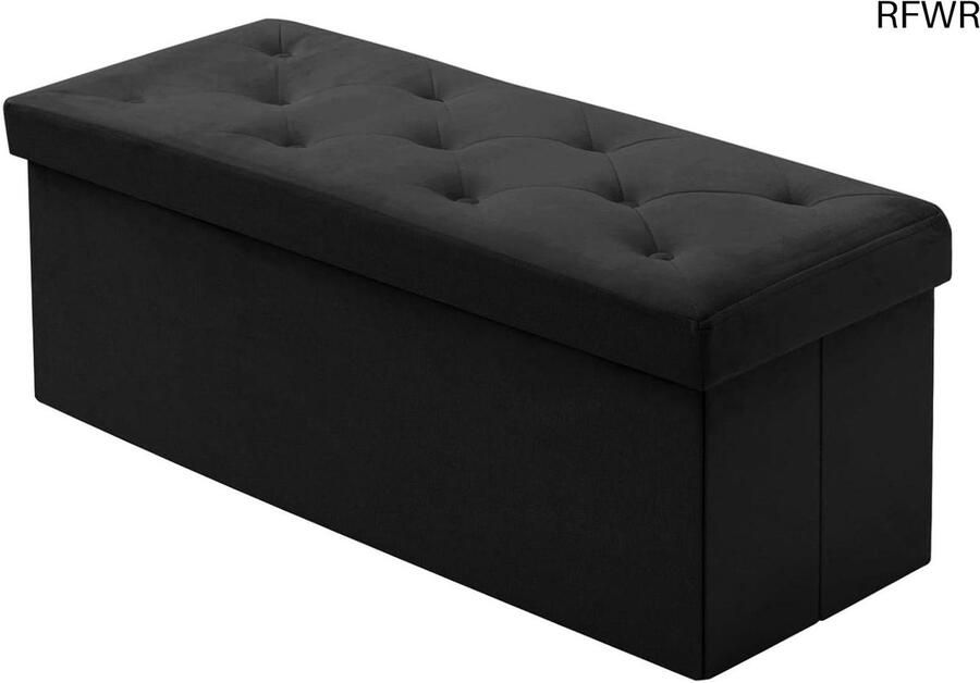 RFWR Opvouwbare Ottomaanse Opbergbank met Fluwelen Afwerking 110 x 40 x 40 cm Eenvoudig te Monteren en Hoogwaardige Opslag