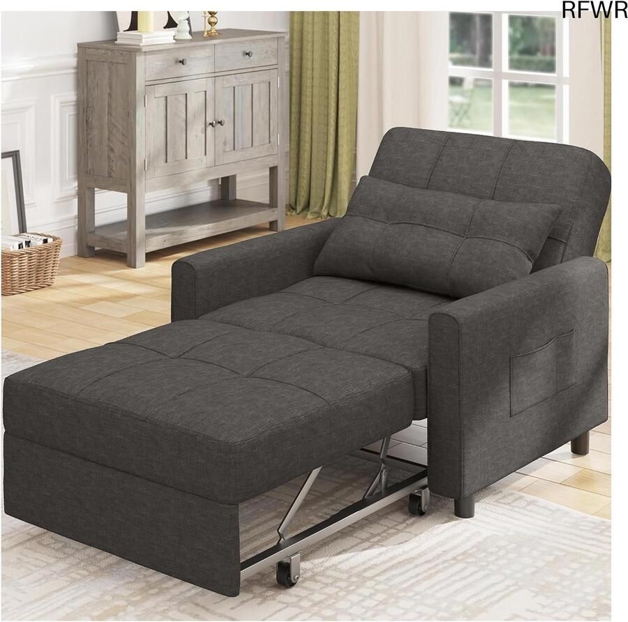 RFWR Opvouwbare Relaxstoel met Verstelbare Rugleuning voor Woonkamer en Slaapkamer