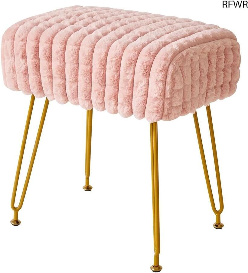 RFWR Rechthoekige Fluwelen Voetensteun Kruk voor Make-up en Woondecoratie
