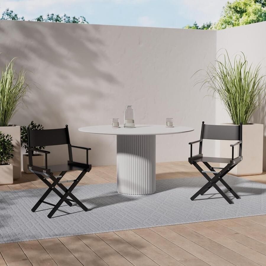 RFWR Regisseurstoel zwart Elegante en praktische regisseursstoel van gelakt beukenhout